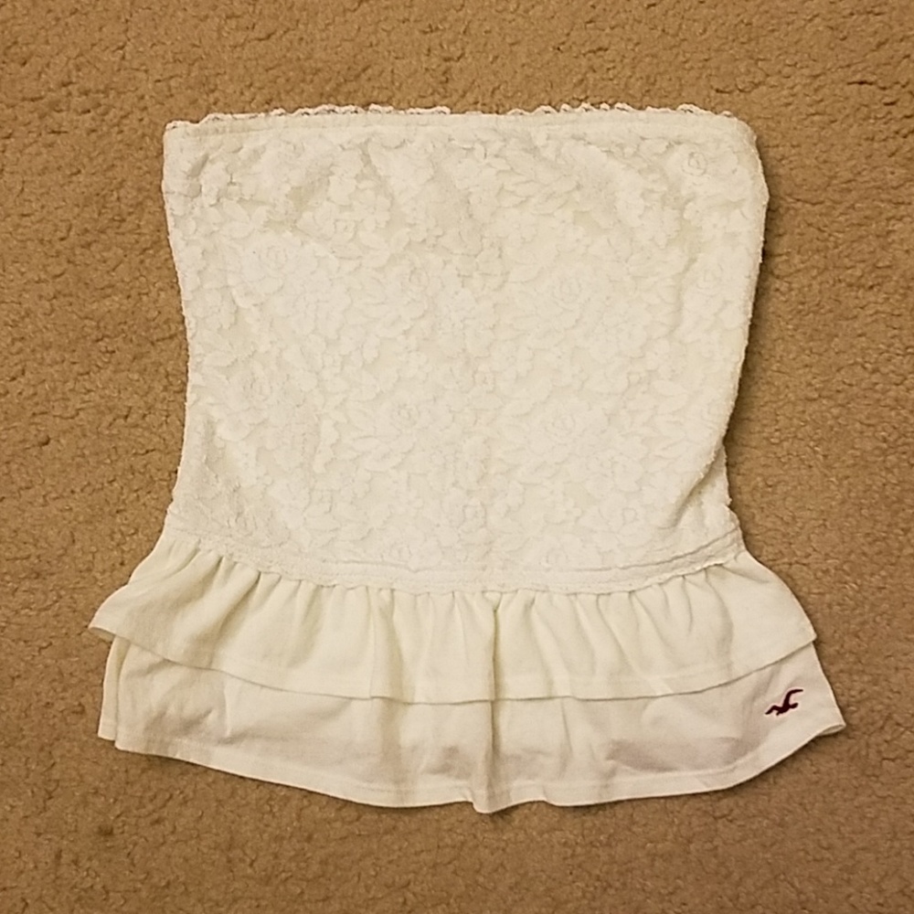 Hollister lace strapless top